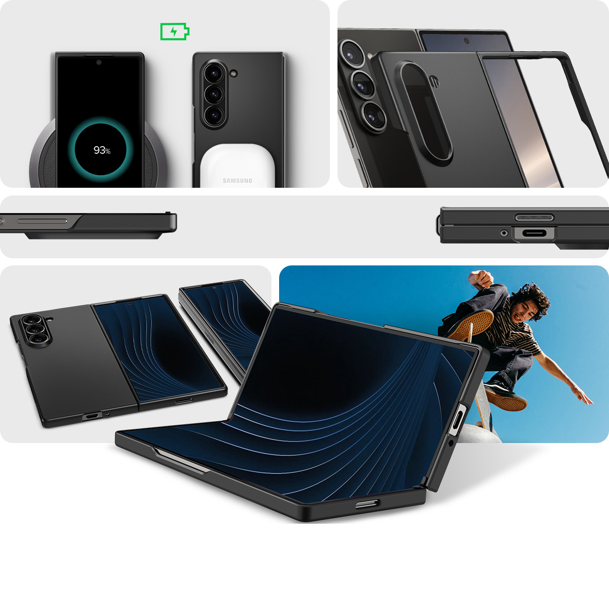 Etui Spigen Air Skin do Galaxy Z Fold6, czarne